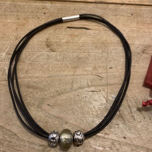 leather cord necklace Magnetic clasp 15 inch
