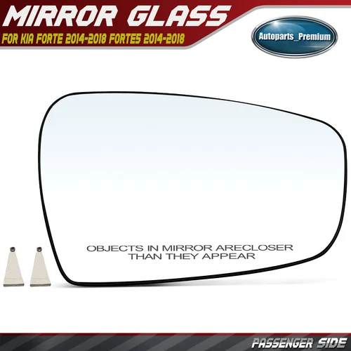 Passenger Side Mirror Glass with Heated for Kia Forte 2014-2018 Forte5 2014-2018