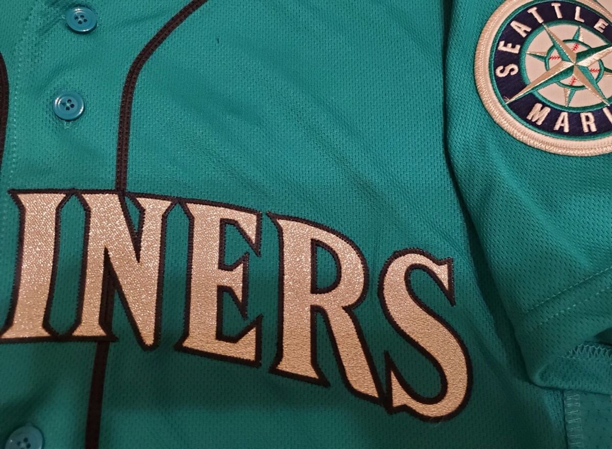 Authentic Majestic 56 3XL SEATTLE MARINERS TEAL FLEX BASE KEN GRIFFEY JR. Jersey
