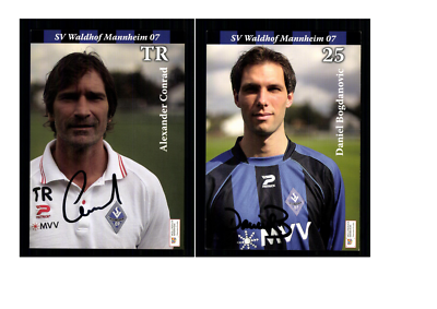 Lot De 6 Cartes Autographes SV Waldhof Mannheim – Signatures Originales, Foot Allemand