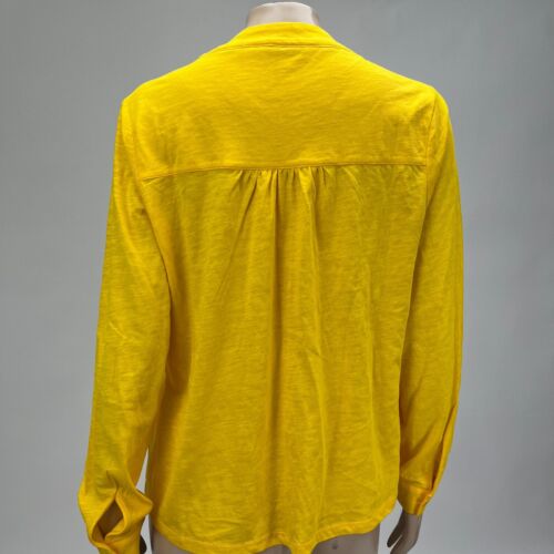 Camisa para mujer Boden Rachel con cuello atado 10P amarilla 100 % algodón precio de venta sugerido por el fabricante 75 USD L/S B4-27 - Imagen 3 de 6