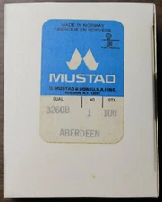 Vintage Mustad 3260B size 1 Aberdeen Hooks Made In Norway Mustad & Son USA
