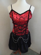 NEW Women's Vampire Vampiress Red Black Sleeveless Costume Dress Medium