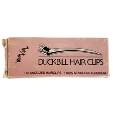 Vintage Mary Kay 12 Duckbill Hair Clips Salon Set 100% Stainless Aluminum Diane