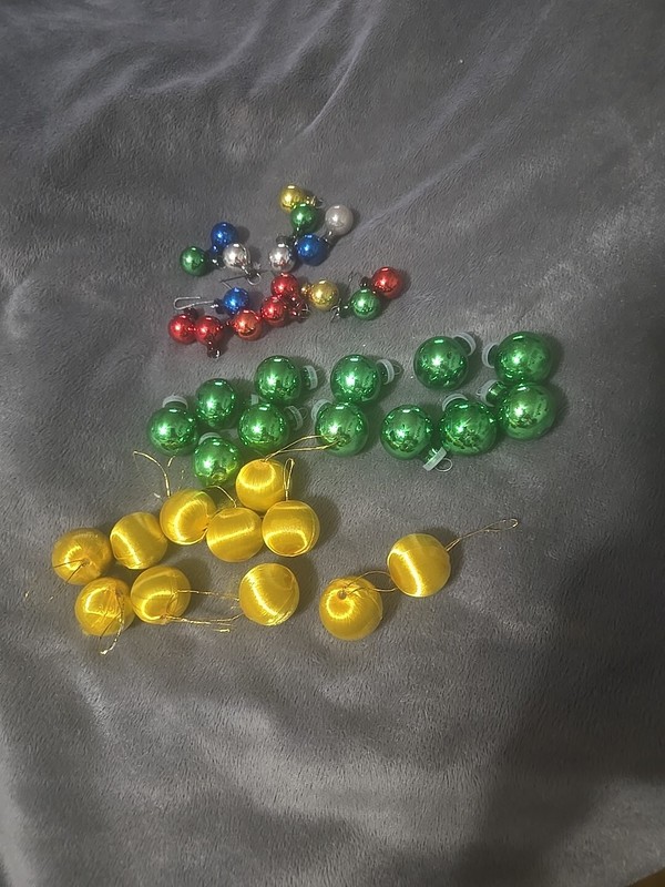 Vtg mixed satin And glass christmas ornaments lot small ornaments Three Sizes