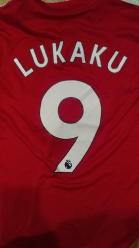 Maglia Home Manchester United 2017/18 #9 LUKAKU Small Belgio Calcio NUOVA - Foto 11 di 12
