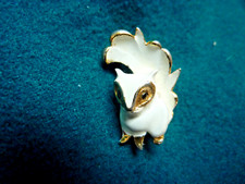 Vintage Gold Plated & White Enamelled Cute Small Fox Brooch Stamped A2707 ?