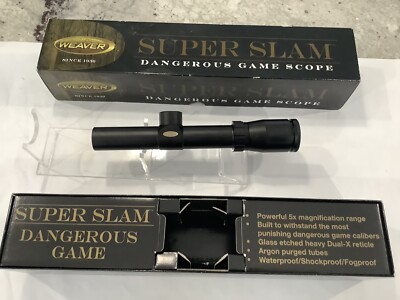 WEAVER SUPER SLAM Dangerous Game 1-5x24 Rifle Scope,30mm,Matte,Dual-X,Japan,RARE