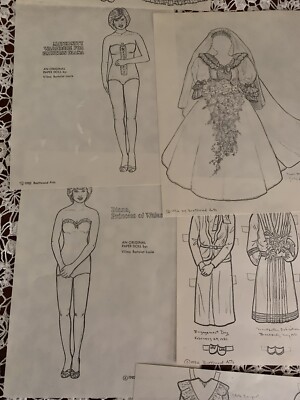 PRINCESS DIANA Pages Pencil Sketch Paper Dolls Vintage Rare! 1982!