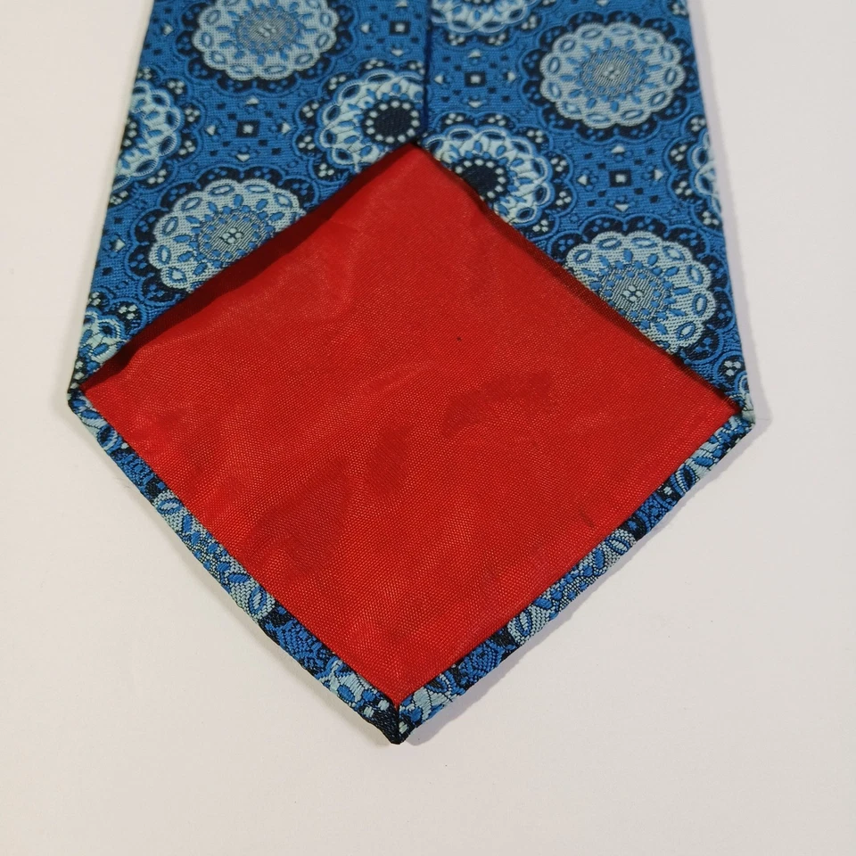 Corbata azul Goldsmiths Beau Brummell para hombre mezcla de poliéster patrón geométrico Foto 4 de 4