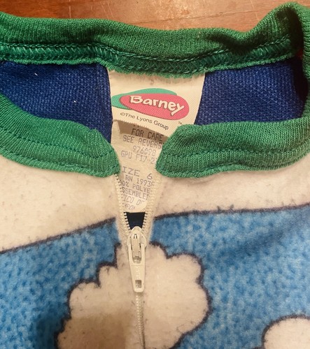 Pijama de una pieza vintage Barney el dinosaurio púrpura con cremallera cuando crezca talla 6 - Imagen 7 de 15