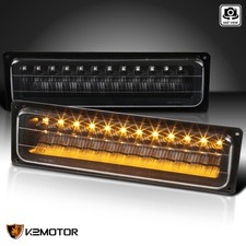 Fits 1988-1998 Chevy C10 Gmc Ck Black Led Bumper Parking Lights Lamp Leftright Fits 1988-1998 Chevy C10 Gmc Ck Black Led Bumper Parking Lights Lamp Leftright