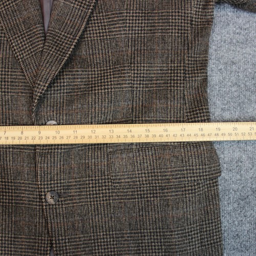 Chaqueta de tweed Hart Schaffner Marx Abrigo deportivo Blazer 38R Marrón Cuadros Dos Botones - Imagen 6 de 15