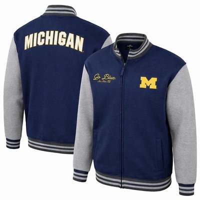 Men s Large Michigan Wolverines Colosseum Ambi-Turner Full-Zip Varsity Jacket