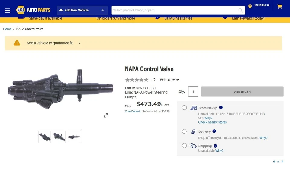 Válvula de control de dirección asistida 1966-1976 Mercury Comet Cougar Ford Mustang sin núcleo Foto 4 de 4