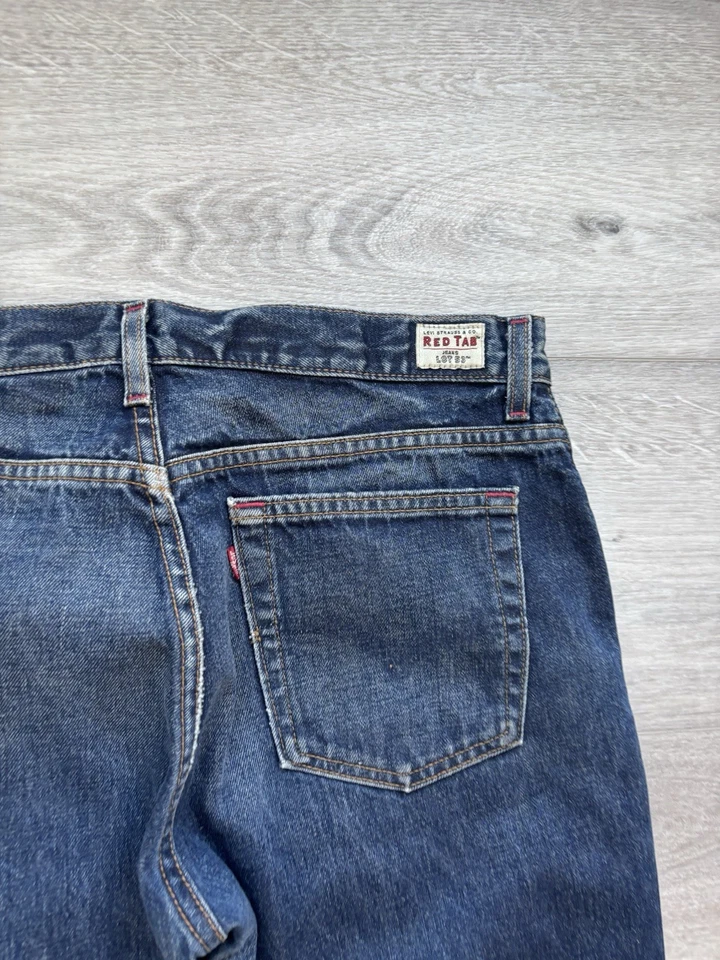 Levi's Hombre 501 Ribete Línea Roja Lote 53 34 X 30 Jeans Azules Foto 4 de 4