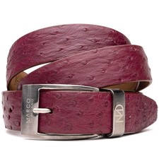 Domenico Genuine Exotic Ostrich Belt Wine