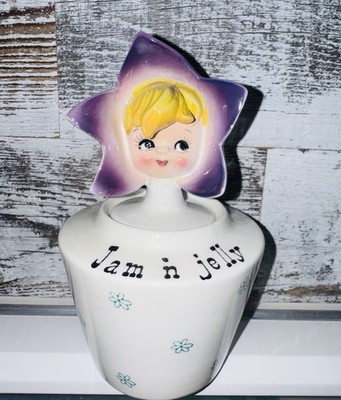 RARE!! Vintage LIPPER + MANN Pixieware Jam & Jelly Jar    