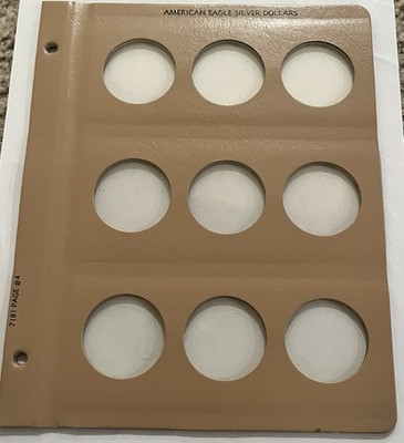 DANSCO COIN ALBUM BLANK PAGE FOR AMERICAN SILVER EAGLES
