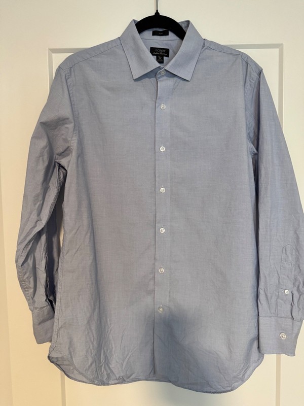 J.Crew Ludlow Premium Dress Shirt Mens 15.5/32 Blue Slim Fit Cotton Preppy