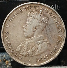 1934 Australia 1 Florin / 2 Shillings .925 Silver Coin - George V