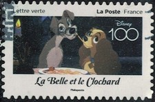 France 2023 Oblitéré Used Disney 100 ans d'histoires à partager La Belle et le C