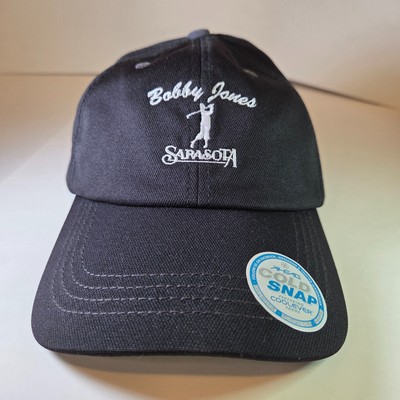 Bobby Jones Sarasota Golf Hat Black AHEAD Cold Snap Mid Fit Adjustable New