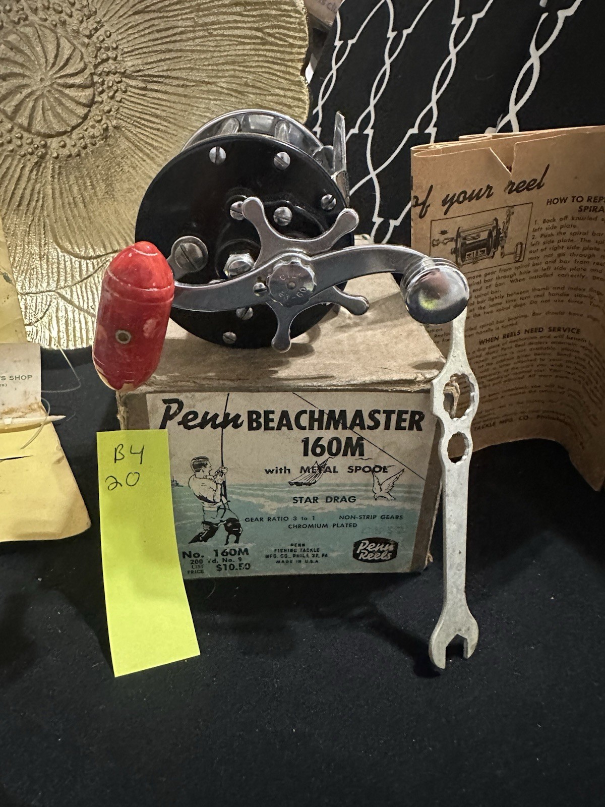 Vtg PENN Beachmaster 160M Fishing Reel Metal Spool w/ Box Pa