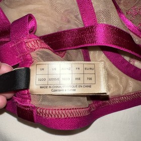 Dita Von Teese Pink Floral Pattern Bra 32DD And Panties Size Small Set