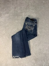 vigoss jeans rhinestone back pocket jeans y2k low Rise Flap Pocket Size 32x32**