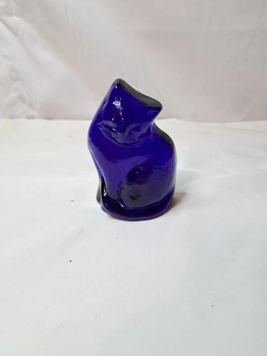 Blenko Cobalt Blue Art Glass Cat Kitten Figurine Sculpture MCM Style 2021?