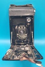 Kodak US 1920s Folding Camera A-120 Autographic Film, 3.5 x7  w Leather Case
