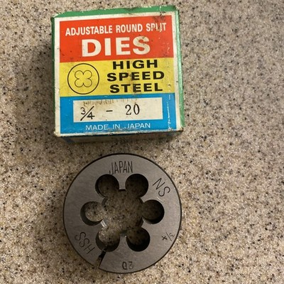 Adjustable Round Split Dies HSS Steel 3/4-20 NS Japan