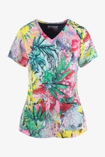 GREYS ANANTOMY WOMENS STRETCH SCRUB PRINT TOP CARRIBBEAN MAGIC IN ALL SIZES NWT