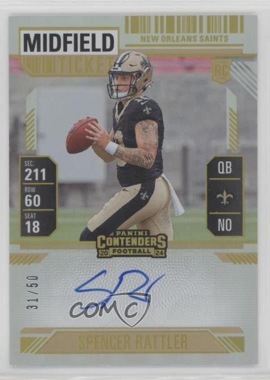 2024 Contenders RPS Midfield Ticket 31/50 Spencer Rattler Rookie Auto RC r7o