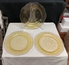 Lot Of 3 Federal 10.75" Patrician Amber Depression Glass Plates 1930s