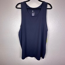 All In Motion Mens Linear Mesh Tank Top Navy Blue Medium Moisture Wicking NWT