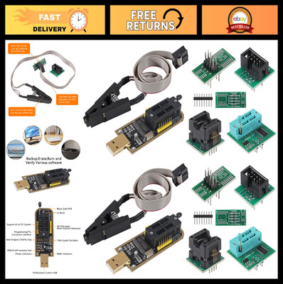 2 Sets SOIC8 SOP8 Test Clip for EEPROM 93CXX/25CXX + CH341A USB Programmer Kit