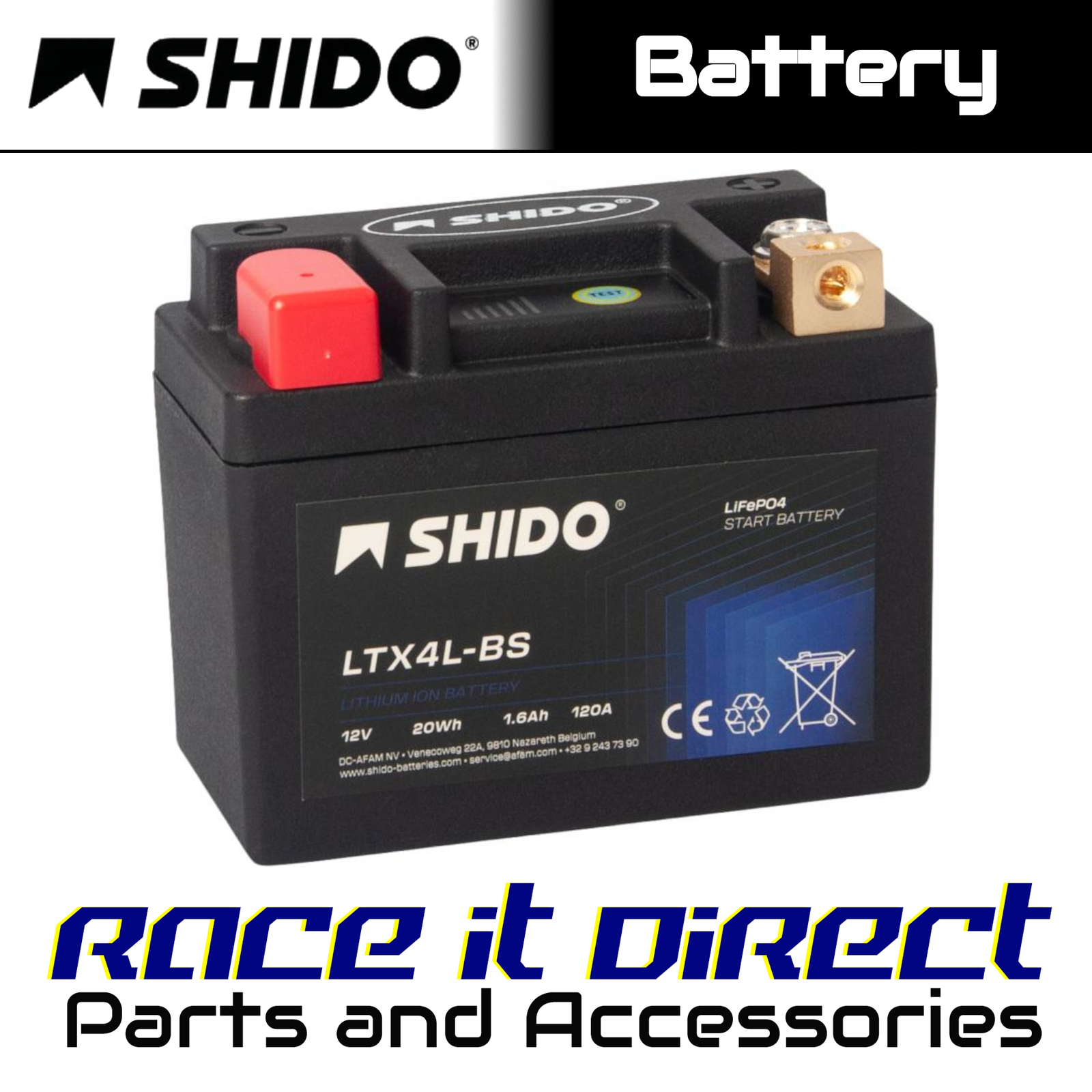 Battery for SUZUKI TS 200 R 1989-1994 SHIDO