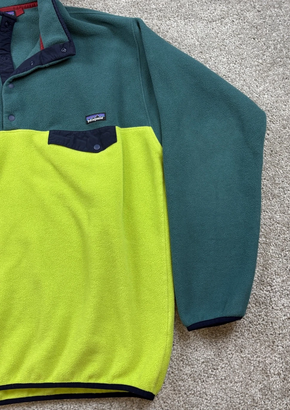 patagonia synchilla t snap pullover outdoor hiking fleece jacket