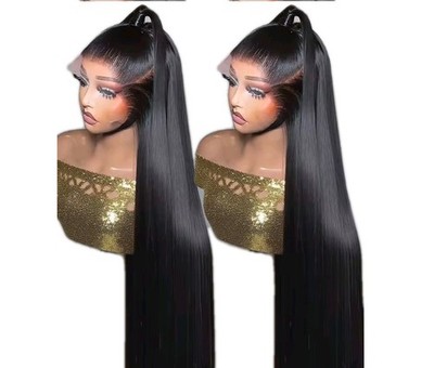 Echthaar Perücke 100% Human Hair, Schwarz Human Hair Wig