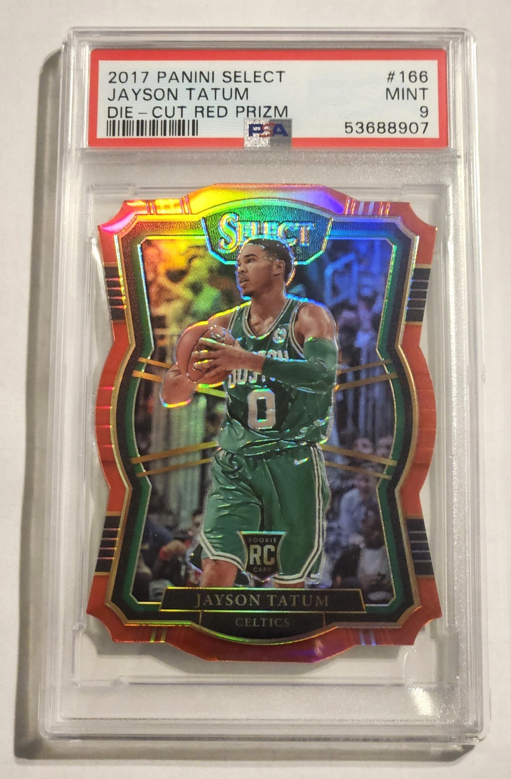 2017-18 Select Jayson Tatum Die Cut Red Prizm RC #166 PSA 9 016/135!!!