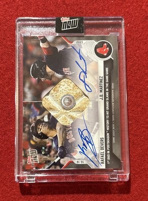 2021 Topps Now - Rafael Devers, J.D. Martinez Relic Autographs JD Jersey #28 /99