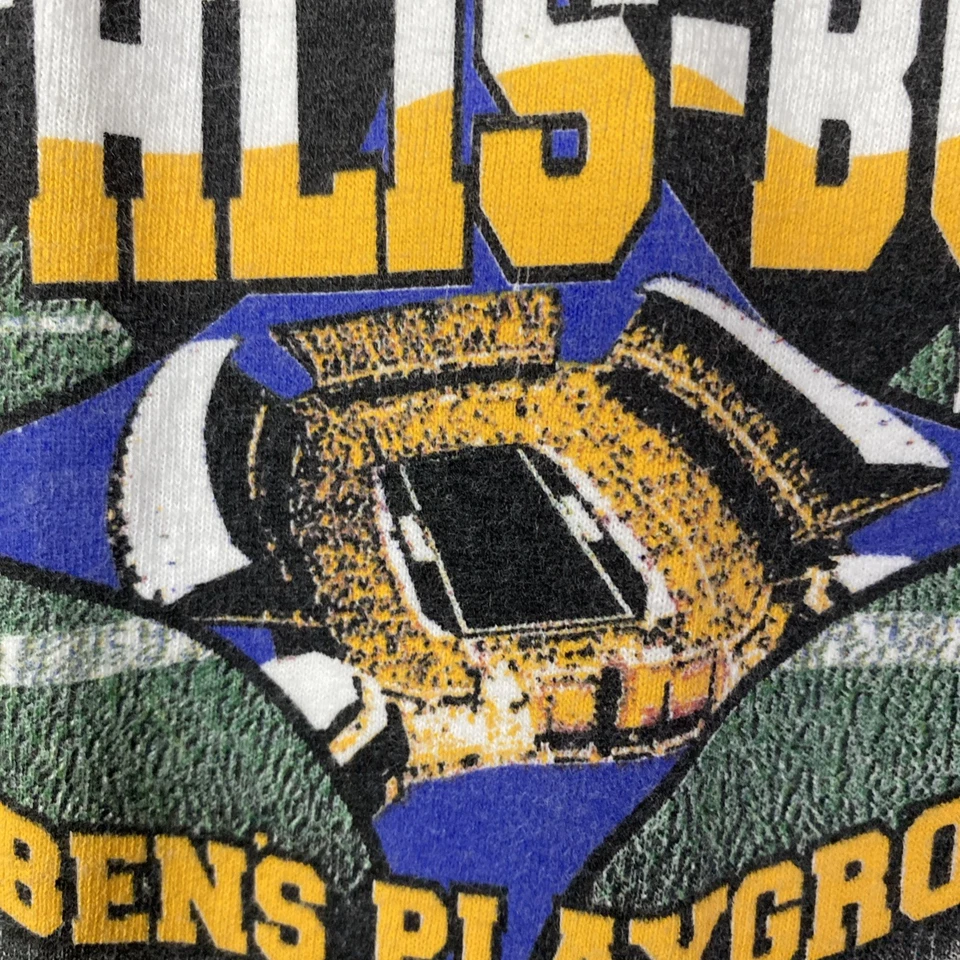 Camiseta De Colección Pittsburgh Steelers Grande Big Ben Yunque Azul Barra Y2K 22x28 L Foto 4 de 4