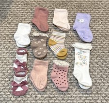 lot of 16 Pair baby socks 0-12 months girl