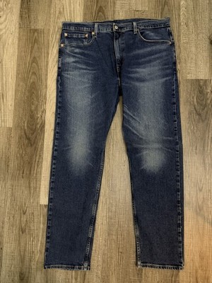 Levi's 502 tapered jeans men blue denim dark wash 36x32