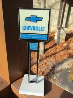 Vintage 1960's Chevrolet Salesman Sign Of Leadership Desk Award Sign