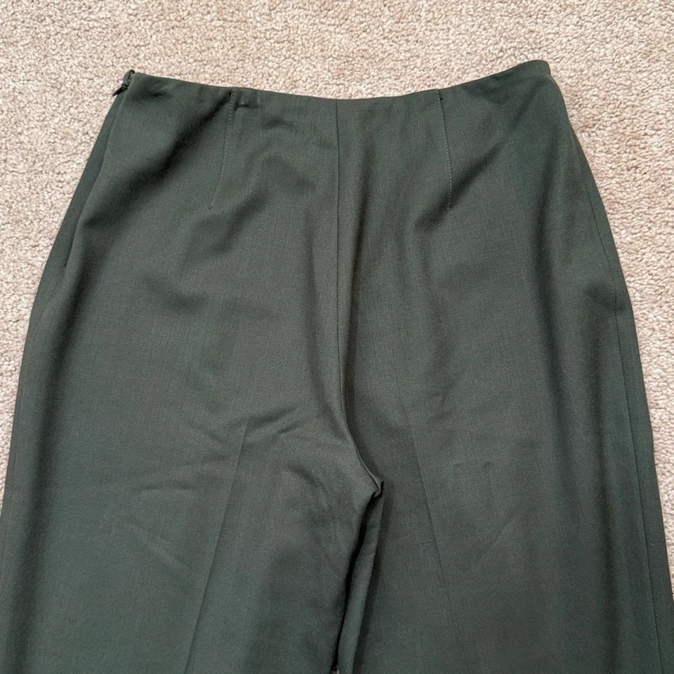 Pantalones Ralph Lauren Etiqueta Negra Mezcla Lana Verde Oliva Pierna Recta Talla 4 Foto 4 de 4