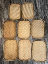 Lot 8 Bamboo Trim Woven Rattan Wicker Lap TV ...