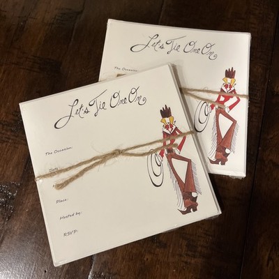 POTTERY BARN 2 Sets Cowgirl LETS TIE ONE ON Party Invitations  16 Total NEW